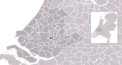 Highlighted position of Krimpen aan den IJssel in a municipal map of South Holland