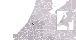 Highlighted position of Leiderdorp in a municipal map of South Holland