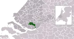 Highlighted position of Binnenmaas in a municipal map of South Holland