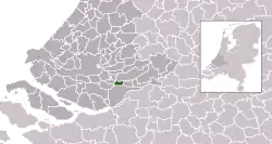 Highlighted position of Papendrecht in a municipal map of South Holland