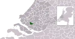 Highlighted position of Spijkenisse in a municipal map of South Holland