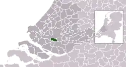 Highlighted position of Albrandswaard in a municipal map of South Holland