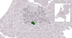 Highlighted position of Vianen in a municipal map of Utrecht