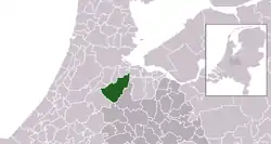 Highlighted position of De Ronde Venen in a municipal map of Utrecht