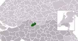 Highlighted position of Aalburg in a municipal map of North Brabant