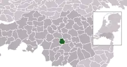 Highlighted position of Best in a municipal map of North Brabant