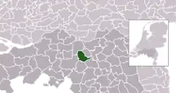 Highlighted position of Haaren in a municipal map of North Brabant