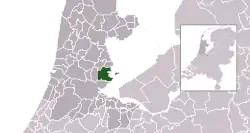 Highlighted position of Waterland in a municipal map of North Holland