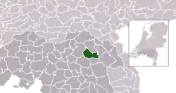 Highlighted position of Uden in a municipal map of North Brabant