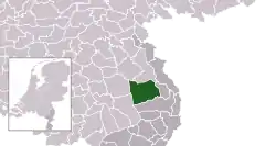 Highlighted position of Venray in a municipal map of Limburg