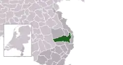 Highlighted position of Horst aan de Maas in a municipal map of Limburg