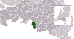 Highlighted position of Reusel-De Mierden in a municipal map of North Brabant