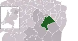 Highlighted position of Aa en Hunze in a municipal map of Drenthe