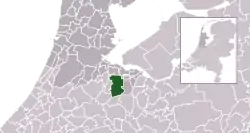 Highlighted position of Wijdemeren in a municipal map of North Holland