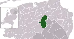 Highlighted position of Noordenveld in a municipal map of Drenthe