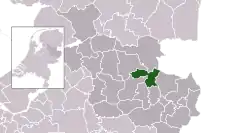 Highlighted position of Twenterand in a municipal map of Overijssel