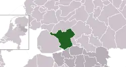 Highlighted position of Steenwijkerland in a municipal map of Overijssel