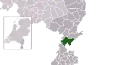 Highlighted position of Echt-Susteren in a municipal map of Limburg