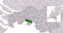 Highlighted position of Alphen-Chaam in a municipal map of North Brabant