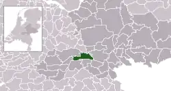 Highlighted position of Neder-Betuwe in a municipal map of Gelderland