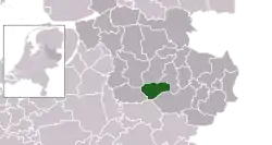 Highlighted position of Rijssen-Holten in a municipal map of Overijssel