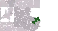 Highlighted position of Dinkelland in a municipal map of Overijssel