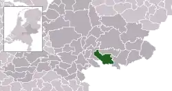 Highlighted position of Montferland in a municipal map of Gelderland