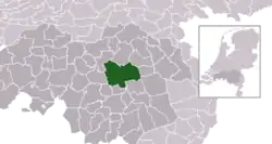 Highlighted position of Meierijstad in a municipal map of North Brabant