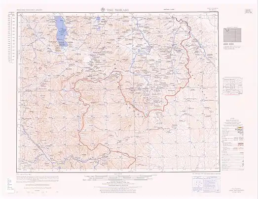 1954年地图，巴里加斯位于传统习惯线中方一侧