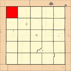 海蘭鎮區在朱厄爾縣的位置