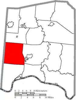 利伯蒂镇区在亚当斯县的位置