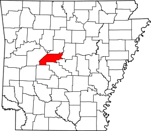 Map of Arkansas highlighting Perry County