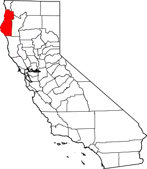 Map of California highlighting Humboldt County