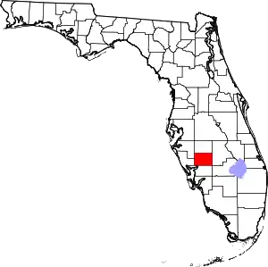 Map of Florida highlighting DeSoto County