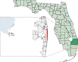 Location of Palm Beach, Florida