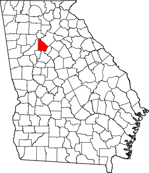 Map of Georgia highlighting DeKalb County