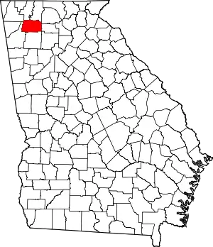 Map of Georgia highlighting Gordon County