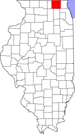 Map of Illinois highlighting McHenry County