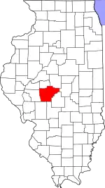 Map of Illinois highlighting Sangamon County