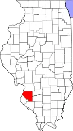 Map of Illinois highlighting St. Clair County