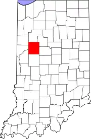 Map of Indiana highlighting Tippecanoe County