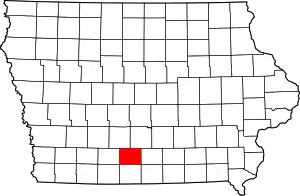 Map of Iowa highlighting Clarke County