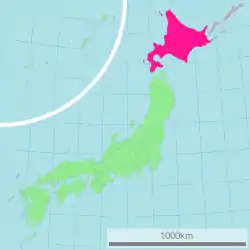 北海道在日本的位置