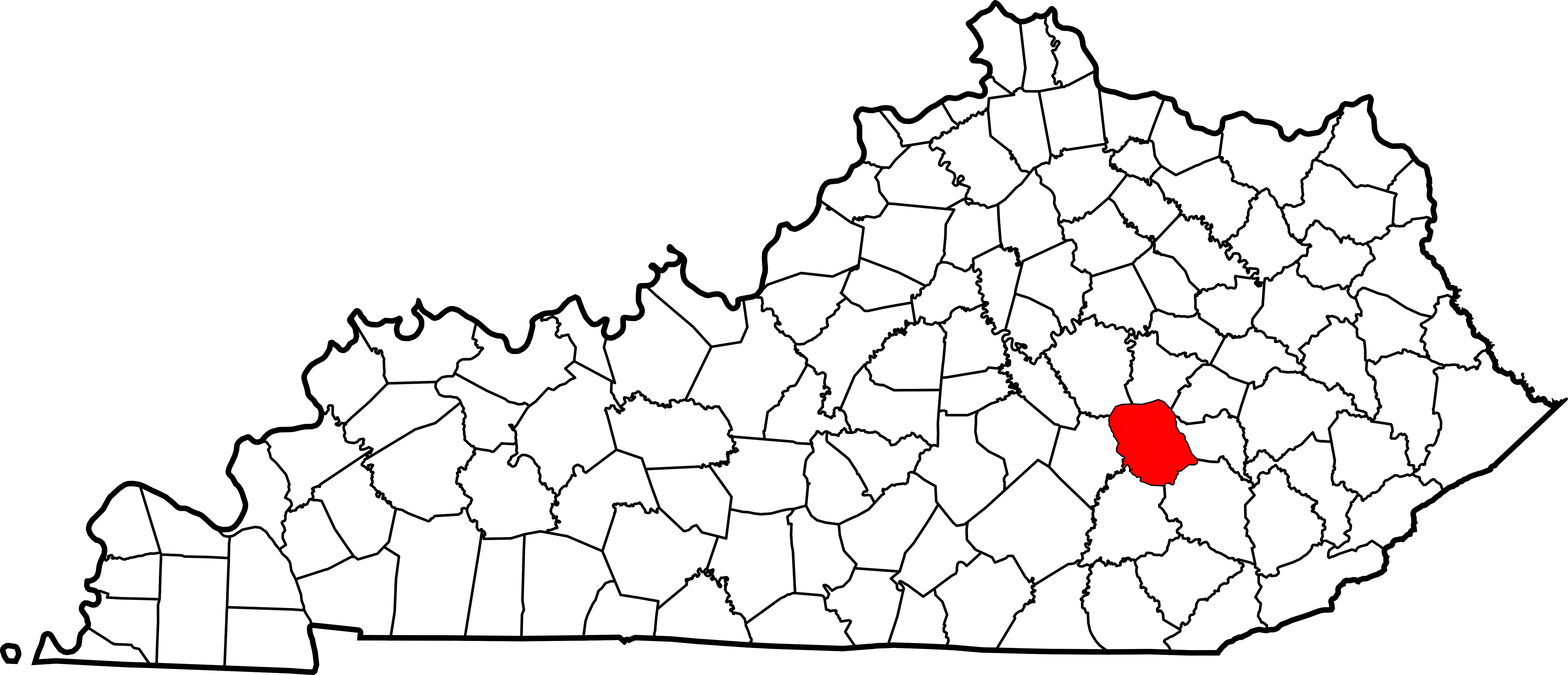 Map of Kentucky highlighting Jackson County