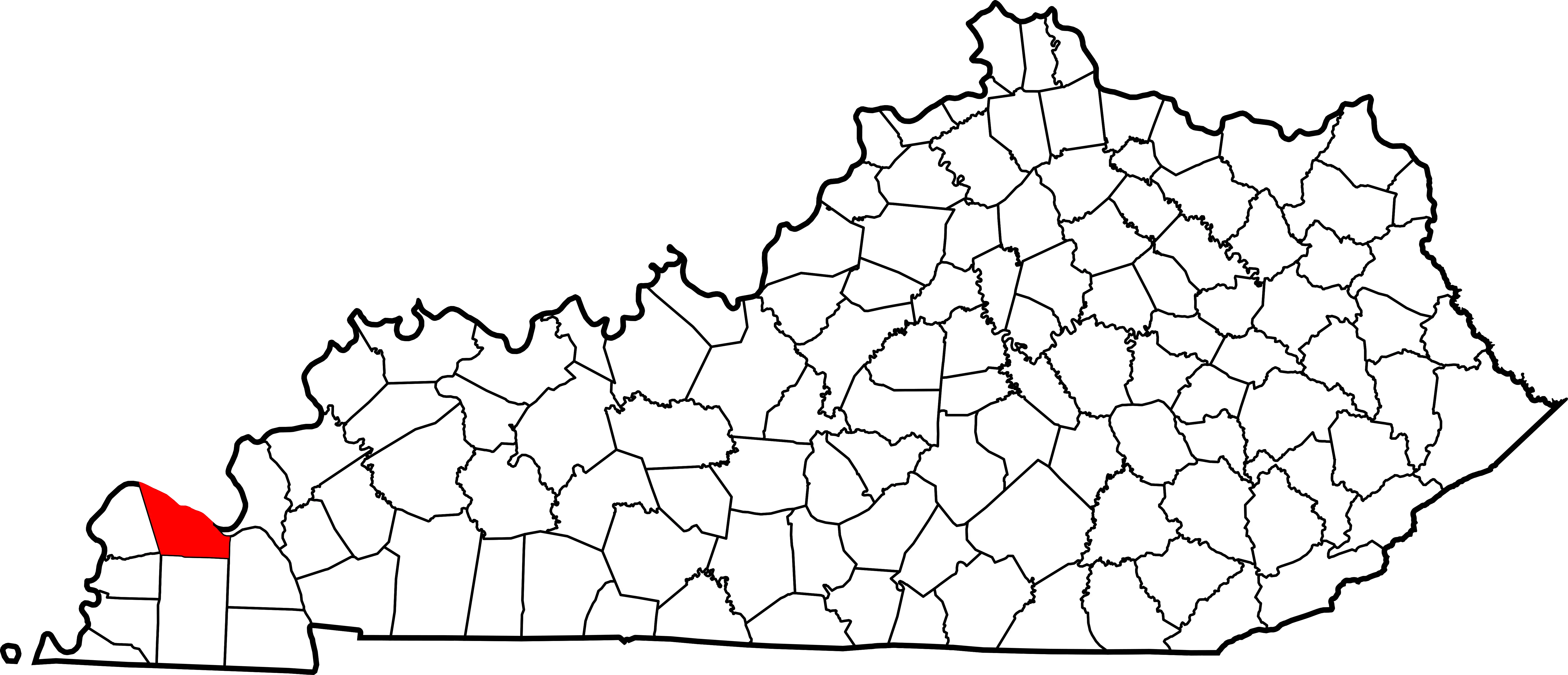 Map of Kentucky highlighting McCracken County