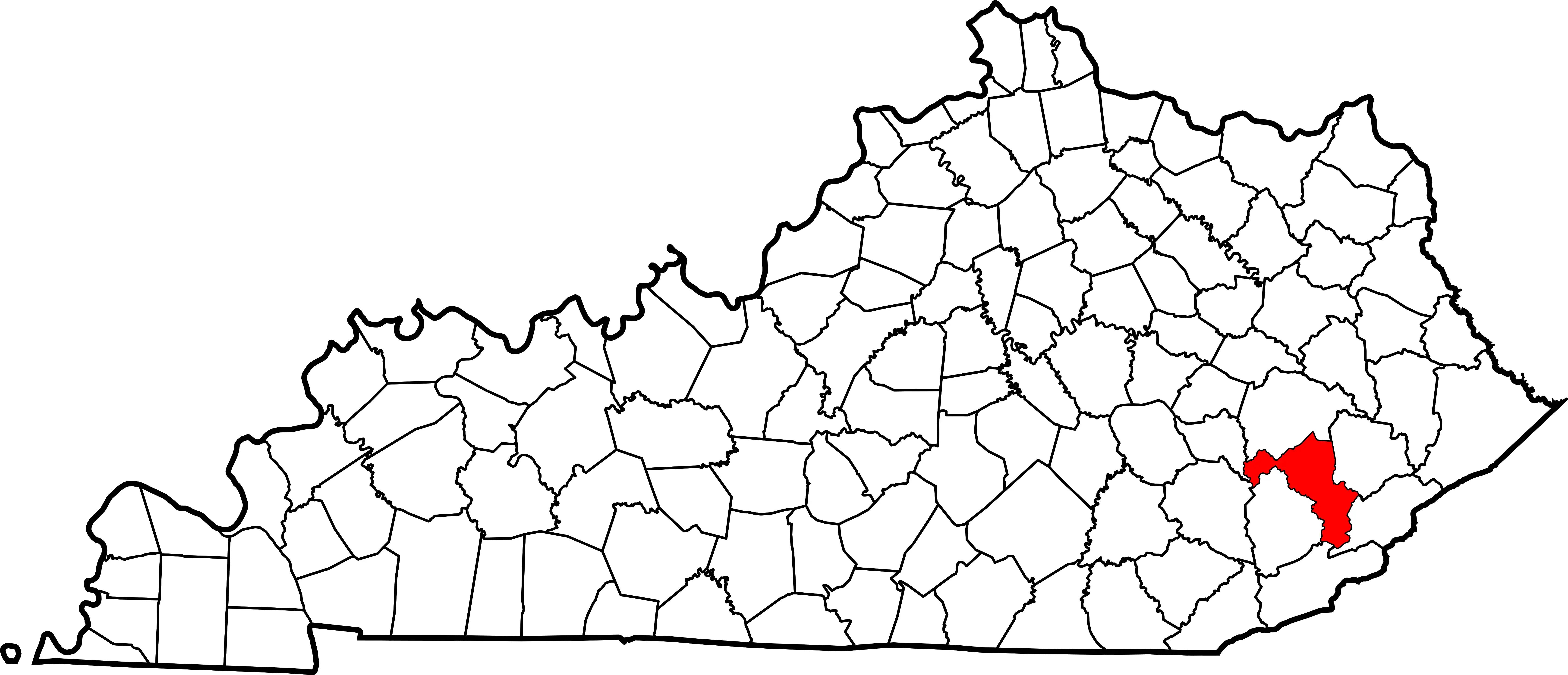 Map of Kentucky highlighting Perry County