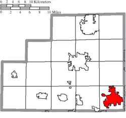 Location of Wadsworth in Medina County