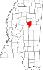 Map of Mississippi highlighting Choctaw County