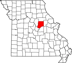 標示出卡勒韦县位置的地圖