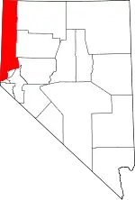 Map of Nevada highlighting Washoe County